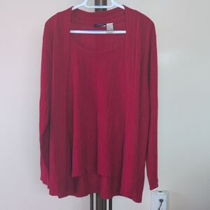 jason maxwell Bright Fuchsia Ribbed Knit Cardigan Set
